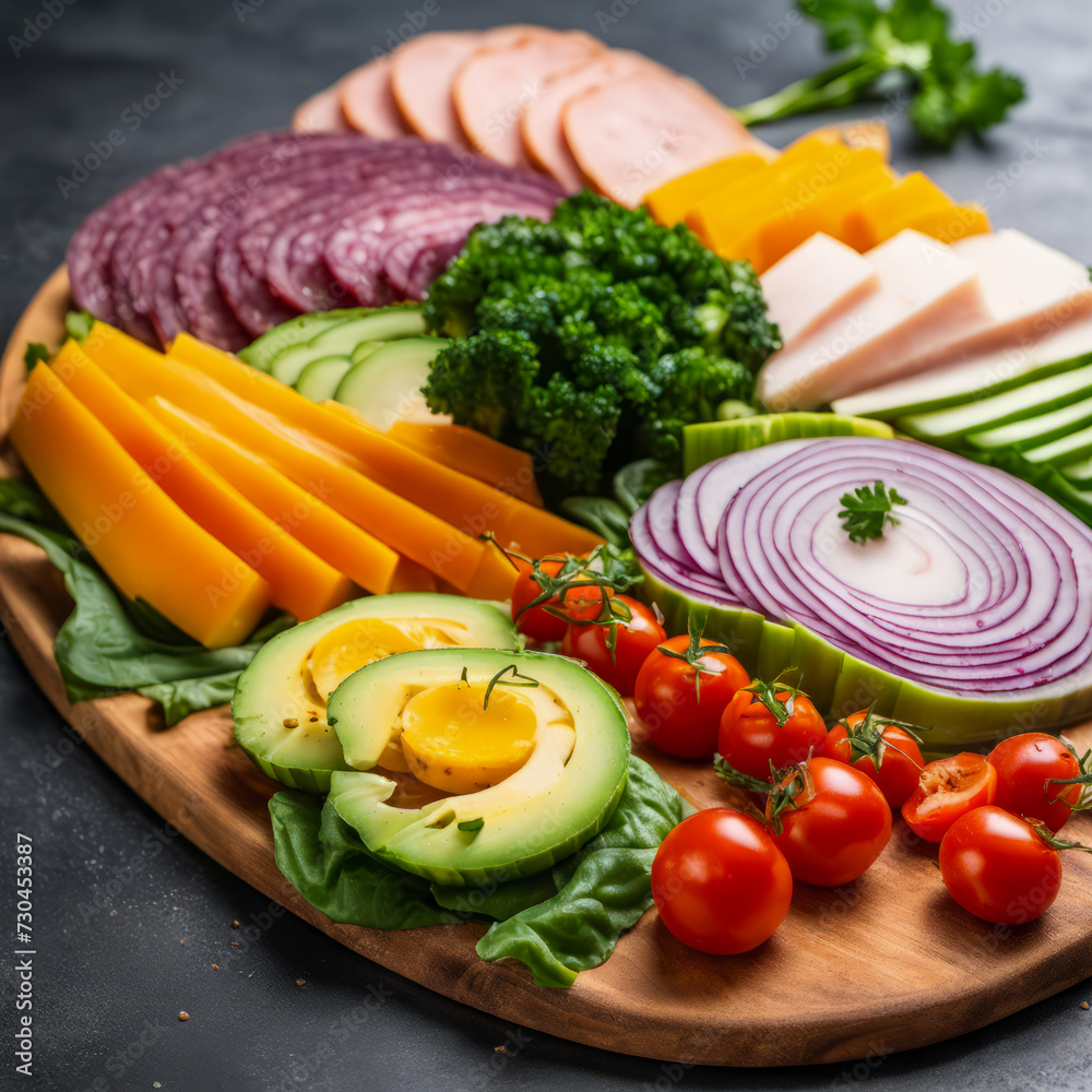 Healthy food composed of fruits and vegetables on a table Healthy food composed of fruits and vegetables on a table