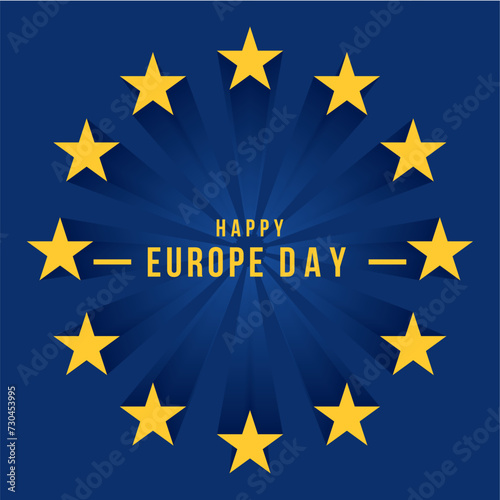 Colored europe day template with text Vector