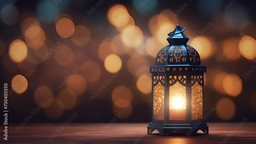 Arabic lantern lamp with luxury gold bokeh, Perfect for Islamic holiday background, Animation Arabic lantern lamp with luxury gold bokeh, Perfect for Islamic holiday background, Animation