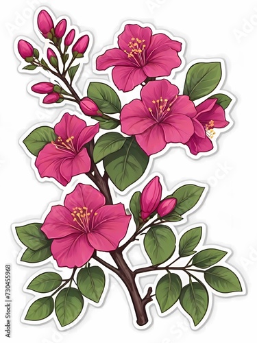 blossom branch, bouquet of flowers, flower stickers photo