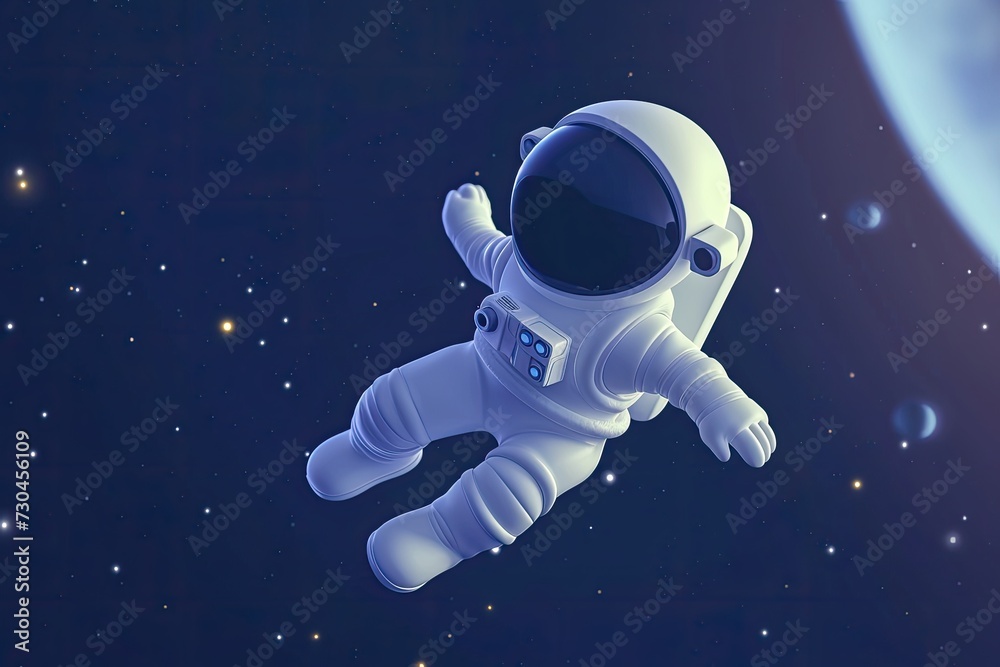 cute cartoon astronaut flying in zero gravity space cute cartoon astronaut flying in zero gravity space