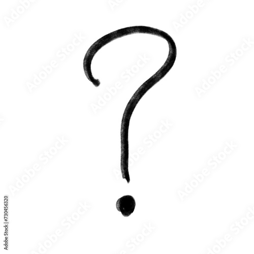 Hand written question mark symbol, hand drawn ? sign