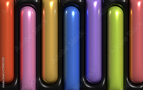 Cuadro en lienzo Colorful 3d inflated vertical lines background