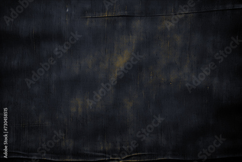 Surface of black fabric denim grunge texture gold-gray tone. Banner, background design images. Blank copy space for text Close-up