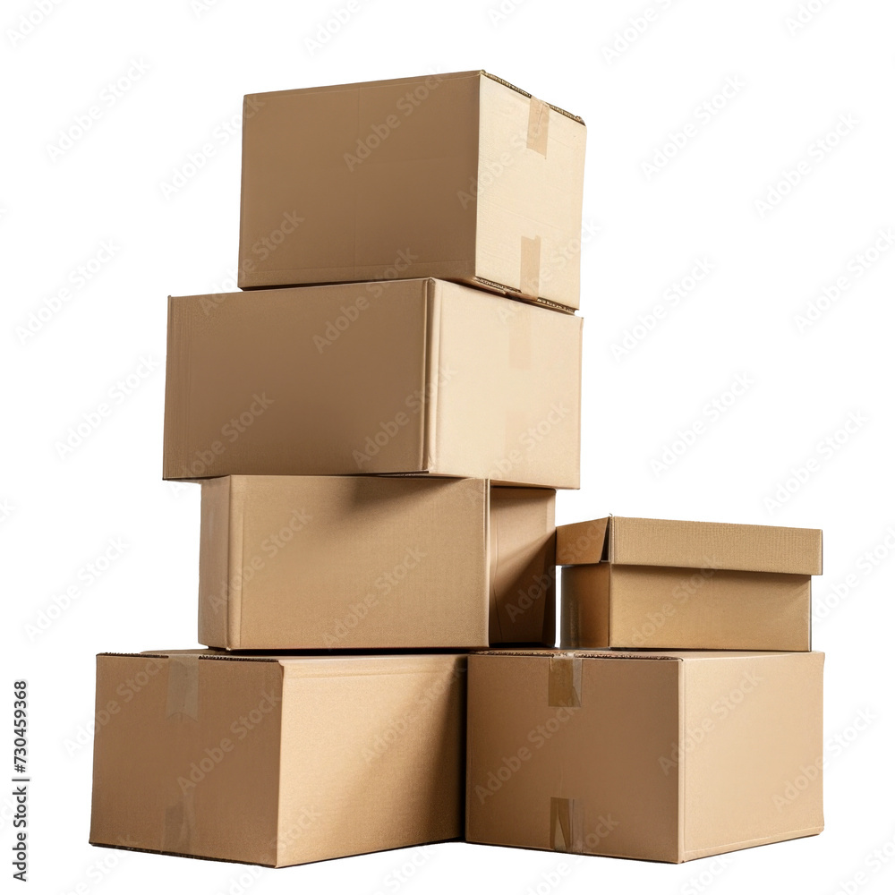 cardboard box warehouse mockup, png file of isolated cutout object with shadow on transparent background. cardboard box warehouse mockup, png file of isolated cutout object with shadow on transparent background.