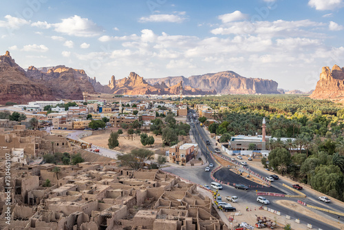 Ancient ruins in old town Al-Ula.