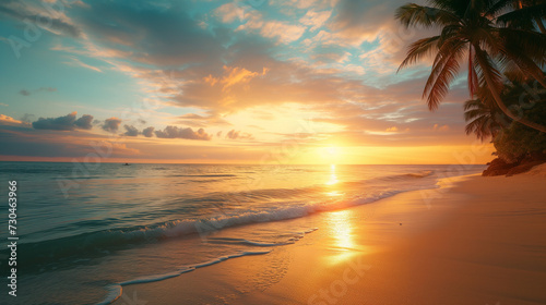 sunset on the beach © Tatiana