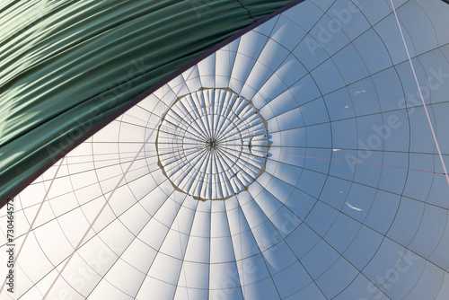 Fototapeta Naklejka Na Ścianę i Meble -  View up into the interior of a hot air balloon.