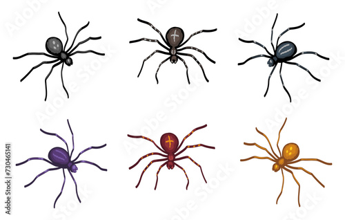Vector illustration of spiders isolated on a white background. © Vasili