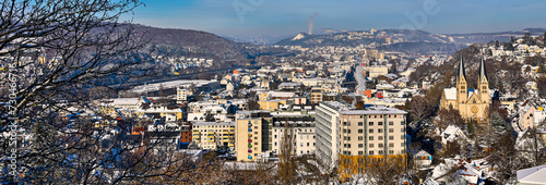 siegen germany in the winter sun panorama