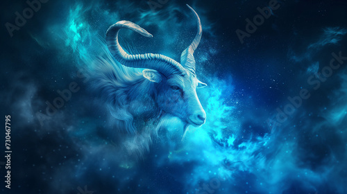 Capricorn gracefully emerging from the swirling mist of the clouds © Laura