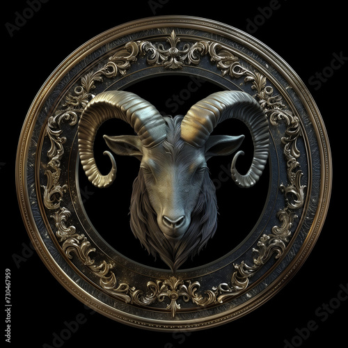 medallion depicting Capricorn