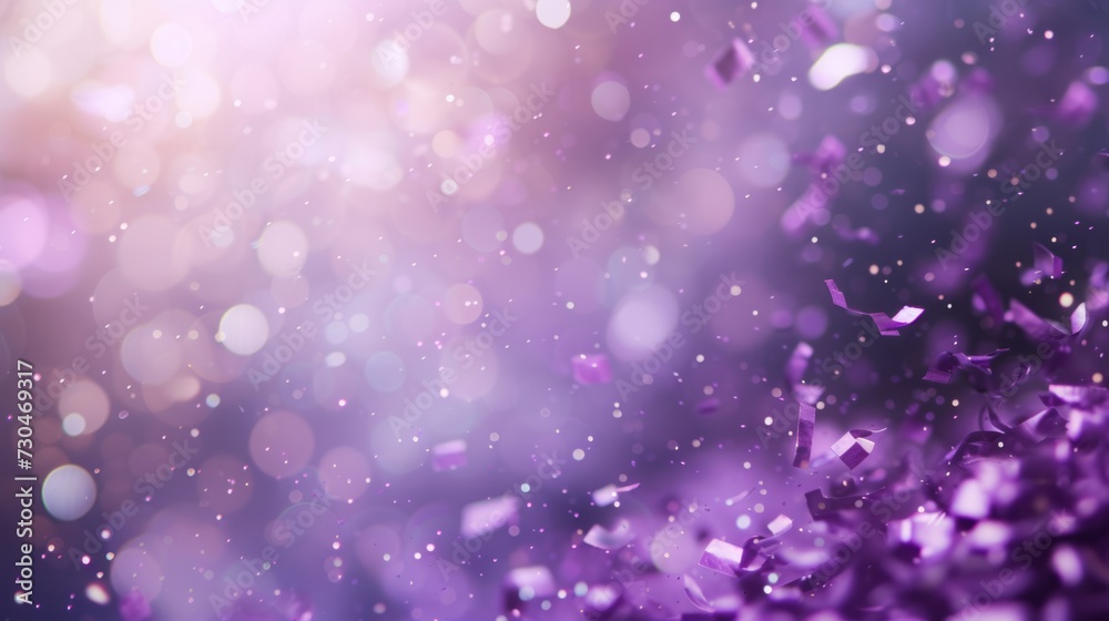 Artistic purple bokeh confetti display on a creative and imaginative soft purple background generative ai Artistic purple bokeh confetti display on a creative and imaginative soft purple background generative ai