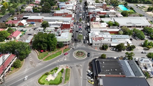 aerial view of Castlemaine town centre,  Victoria Australia photo