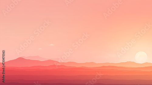 A soft pink gradient hills.