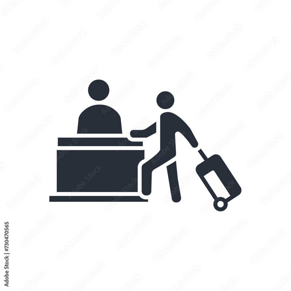 check in hotel icon. vector.Editable stroke.linear style sign for use web design,logo.Symbol illustration. check in hotel icon. vector.Editable stroke.linear style sign for use web design,logo.Symbol illustration.