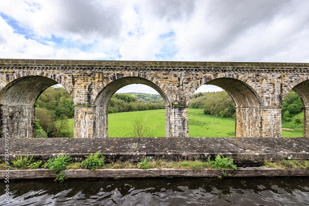 A Serene Journey: Crossing the Chirk Aqueduct Aboard a Narrow Boat