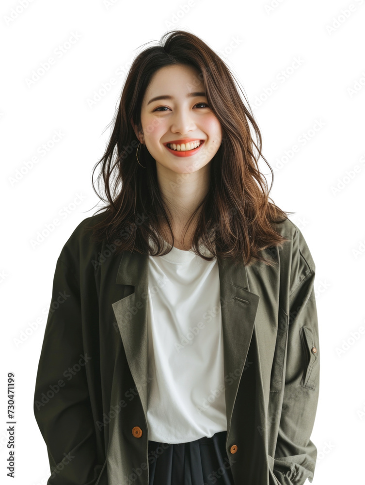 Young asian lady with casual wear transparent background Young asian lady with casual wear transparent background
