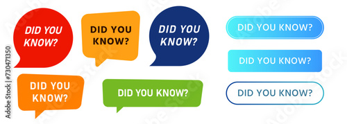 did you know button and speech bubble label sticker message question ask information