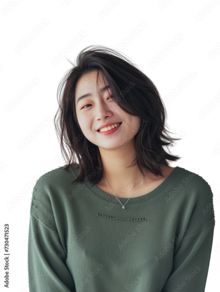 Young asian lady with casual wear transparent background Young asian lady with casual wear transparent background