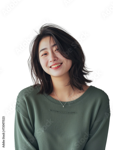 Young asian lady with casual wear transparent background © PNG Lab