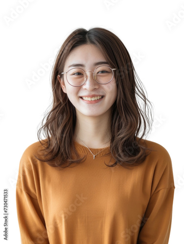 Young asian lady with casual wear transparent background