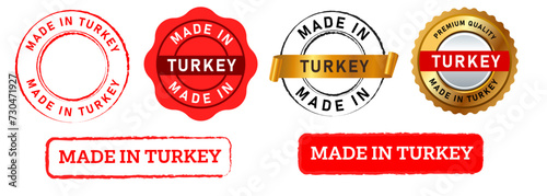 made in turkey stamp seal emblem label sticker production manufacture original product photo