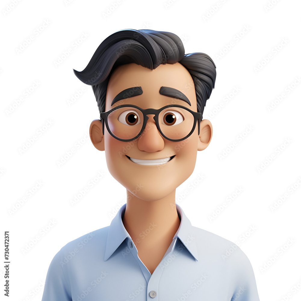 Cute Male Teacher: A Smiling Man Character in 3D Cartoon Render, Isolated on Transparent Background, PNG Cute Male Teacher: A Smiling Man Character in 3D Cartoon Render, Isolated on Transparent Background, PNG