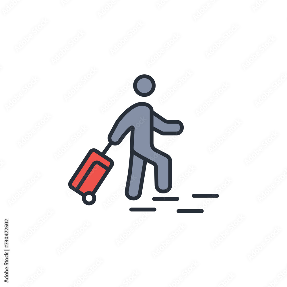 travelling icon. vector.Editable stroke.linear style sign for use web design,logo.Symbol illustration. travelling icon. vector.Editable stroke.linear style sign for use web design,logo.Symbol illustration.