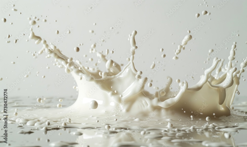 splashing milk on white background close up. pours milk splashing milk on white background close up. pours milk