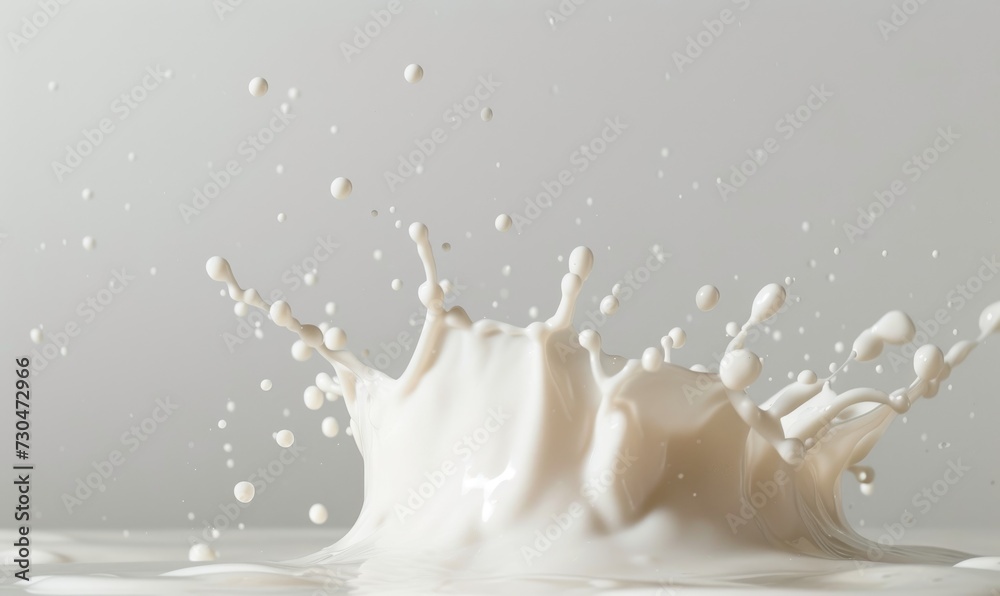 splashing milk on white background close up. pours milk