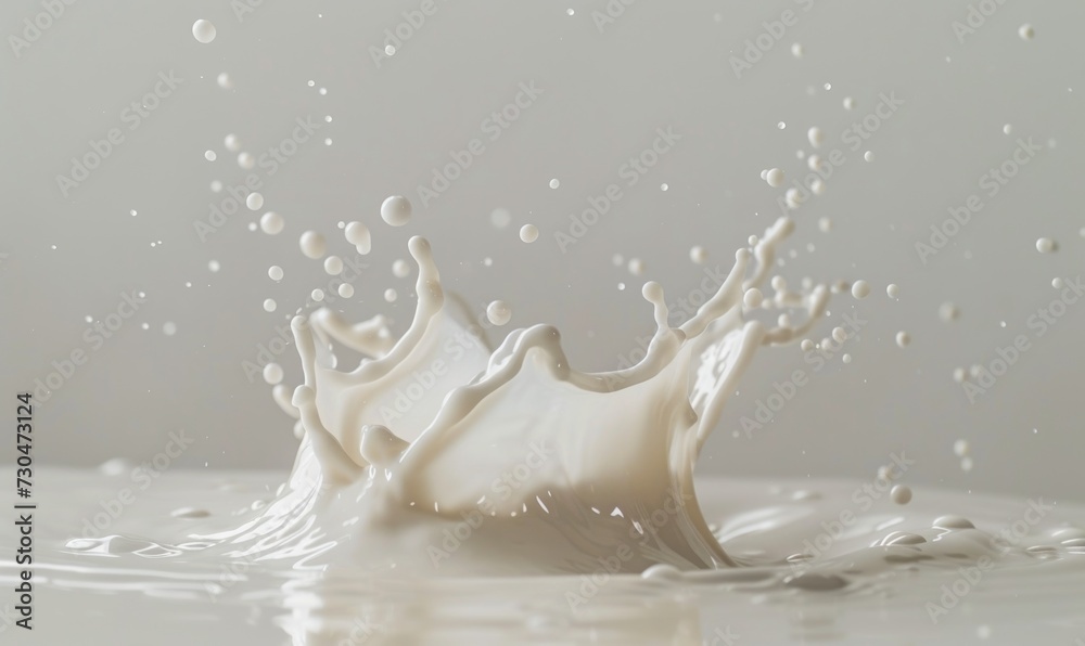 splashing milk on white background close up. pours milk splashing milk on white background close up. pours milk