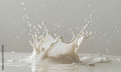 splashing milk on white background close up. pours milk