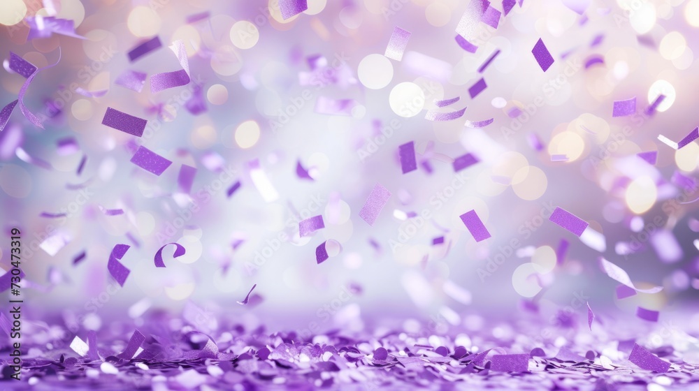 Charming lavender bokeh confetti display on a soft purple background generative ai Charming lavender bokeh confetti display on a soft purple background generative ai