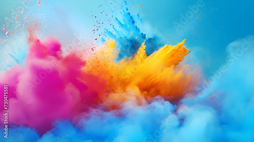 Colorful powder background, Indian festival Holi © jiejie