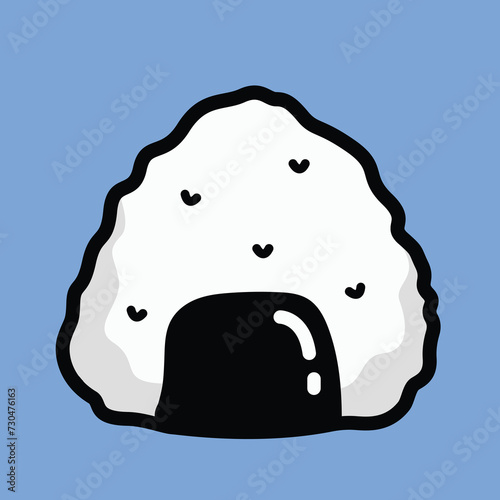 Onigiri vector, Japanese dish food illustration, Japanese vector, traditional delicious food, Vector illustrator