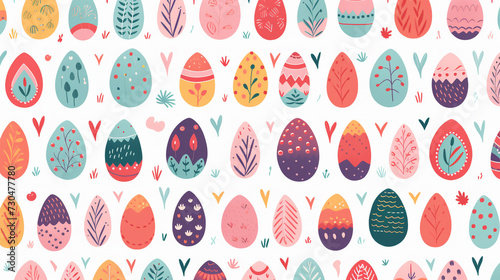 Set of colorful easter eggs on white background.  photo