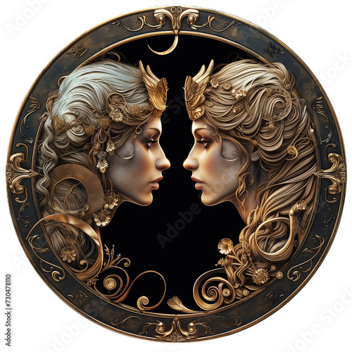 PNG of zodiac symbol: Geminis (women)