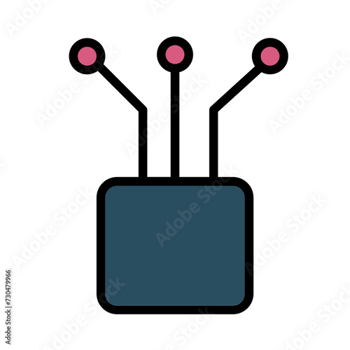 Cable Click Fiber Filled Outline Icon