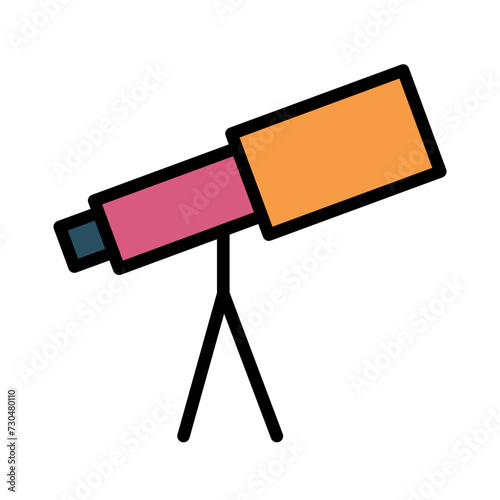 Optical Telescope View Filled Outline Icon