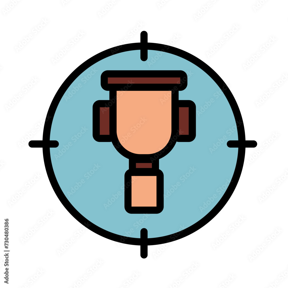 Award Target Trophy Filled Outline Icon Award Target Trophy Filled Outline Icon