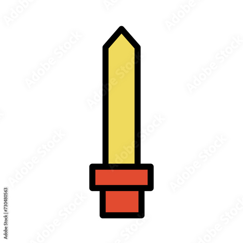 Blacksmith Sword Metal Filled Outline Icon
