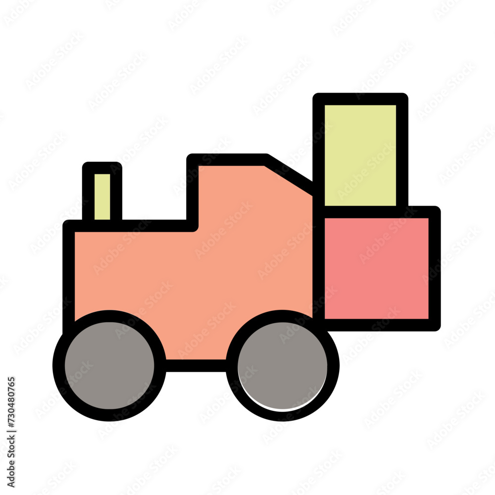 Obraz premium Construction Forklift Heavy Filled Outline Icon