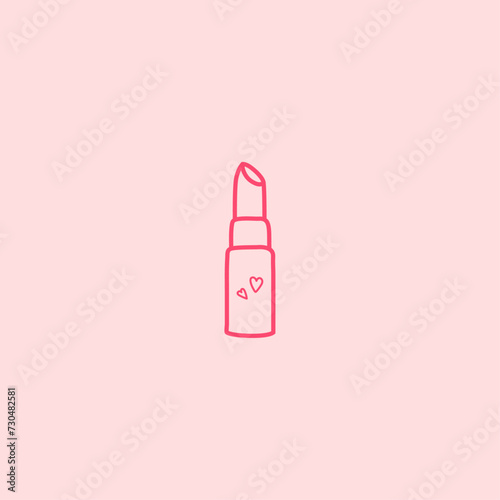 Love lipstick flat vector design