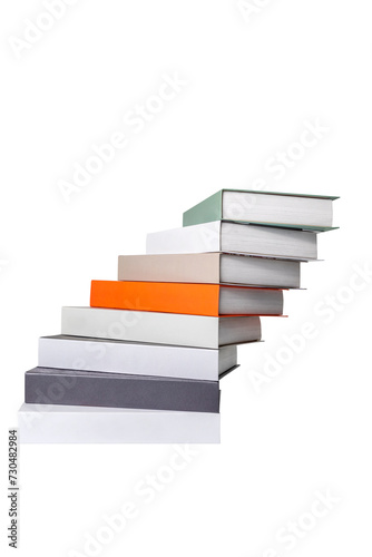 A stack of hardcover books