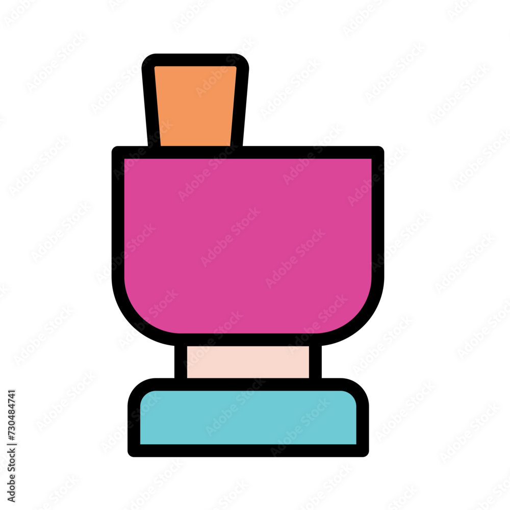 Mortar Pestle Bowl Filled Outline Icon Mortar Pestle Bowl Filled Outline Icon