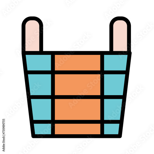Sauna Bath Bucket Filled Outline Icon