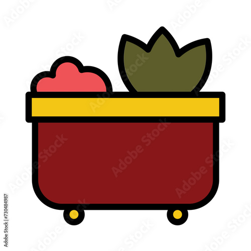 Bath Sauna Tub Filled Outline Icon
