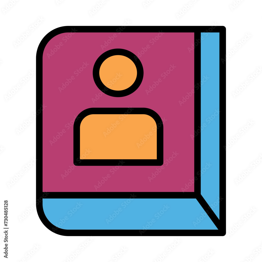 Book Contact Phone Filled Outline Icon Book Contact Phone Filled Outline Icon