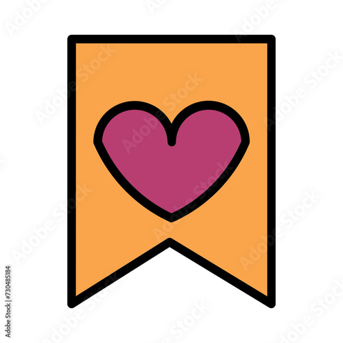 Book Mark Favourite Filled Outline Icon